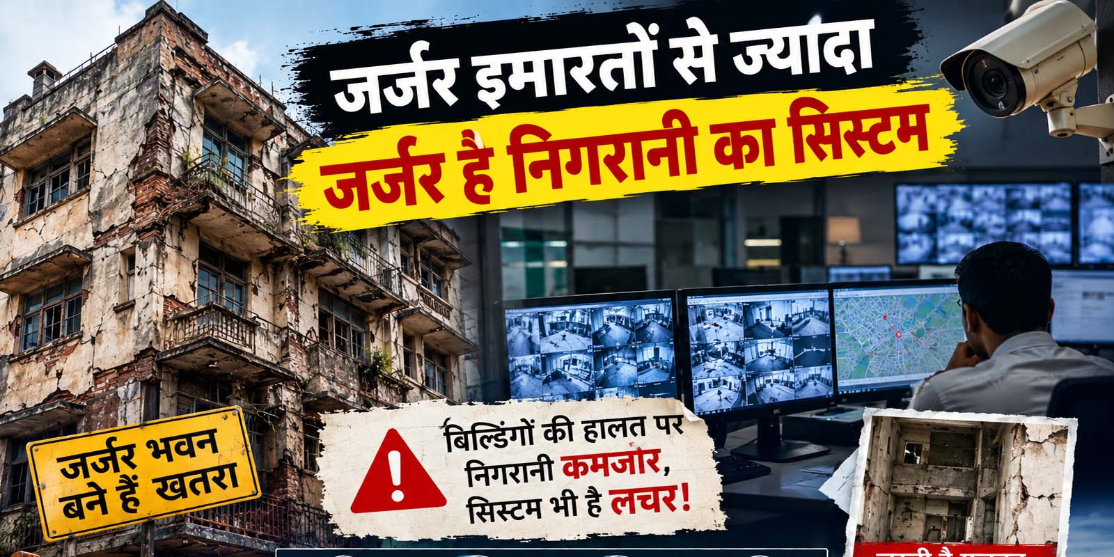 जर्जर इमारतों से ज्यादा जर्जर है निगरानी का सिस्टम