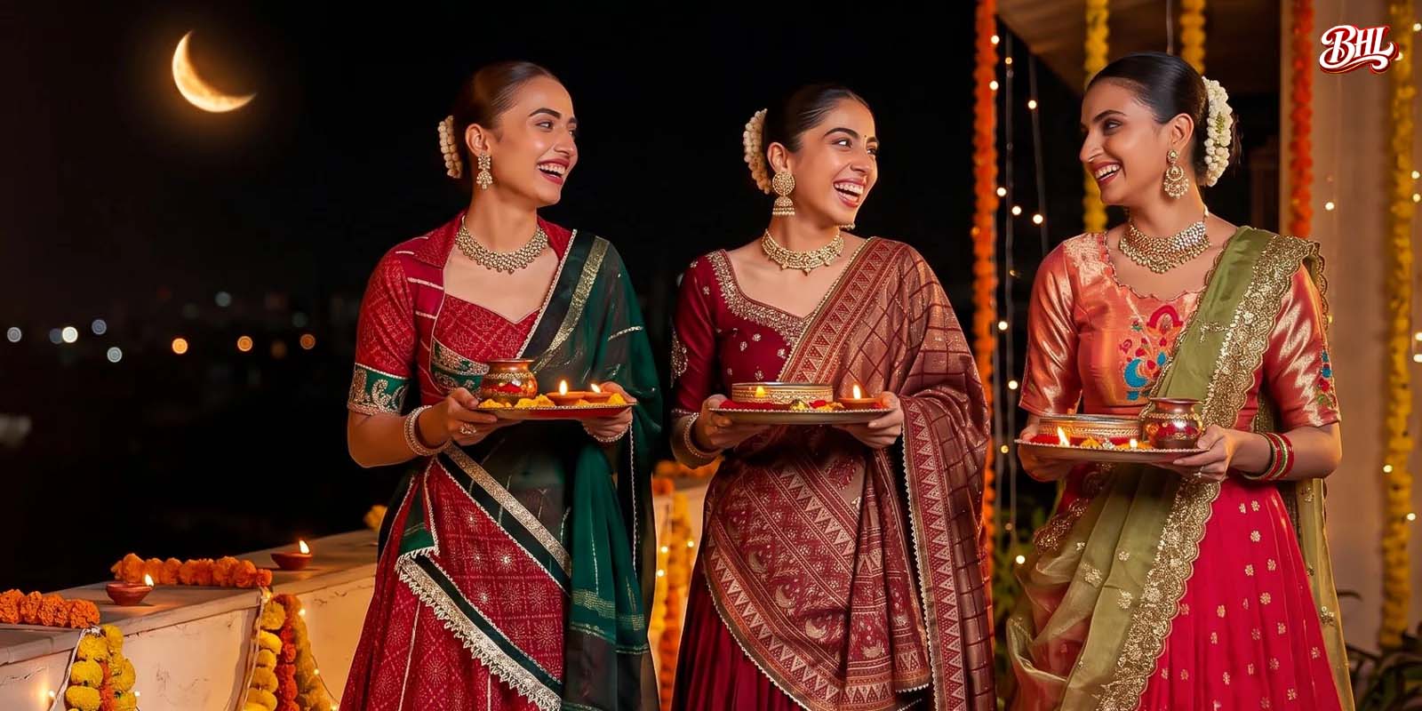 करवा चौथ के दिन पारंपरिक और शुभ रंग